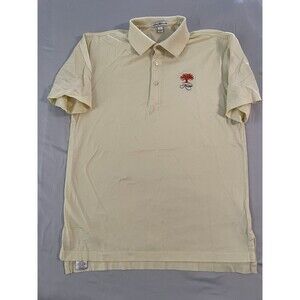 Peter Millar Polo Shirt Men Size Small Yellow Kiawah Logo